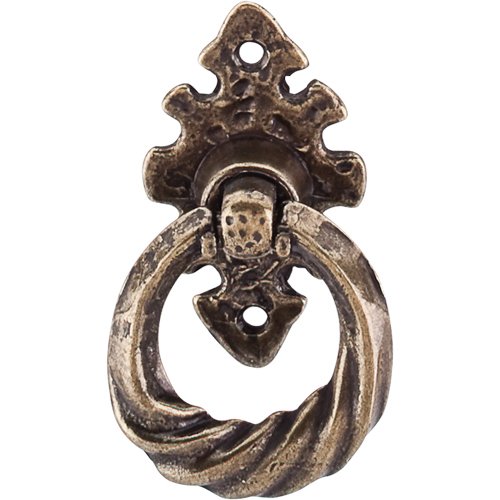 Tudor Ring Pull W/ Vertical Backplate German Bronze