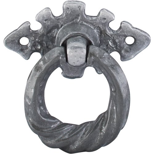 Tudor Ring Pull W/ Horizontal Backplate in Pewter Light
