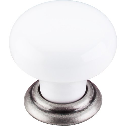 Chateau Large Knob 1 3/8" in Pewter Antique & White