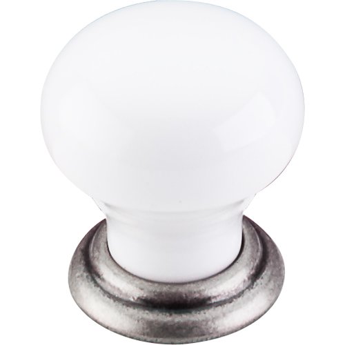 Chateau Small Knob 1 1/8" in Pewter Antique & White