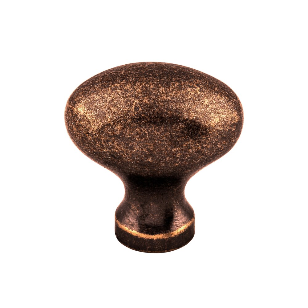 Egg 1 1/4" Long Oval Knob in Antique Copper