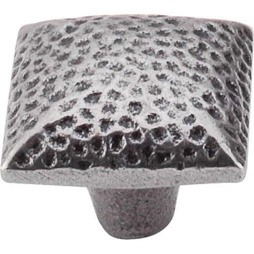 Square Iron Knob Dimpled in Cast Iron