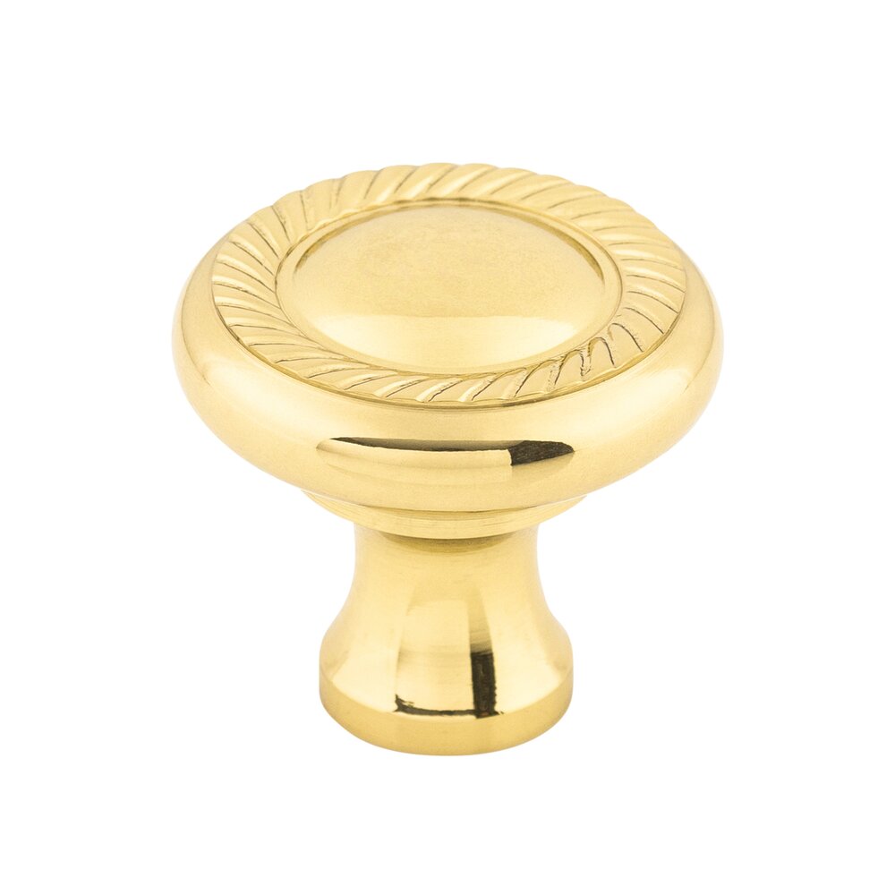 Swirl Cut 1 1/4" Diameter Mushroom Knob in Polished Brass
