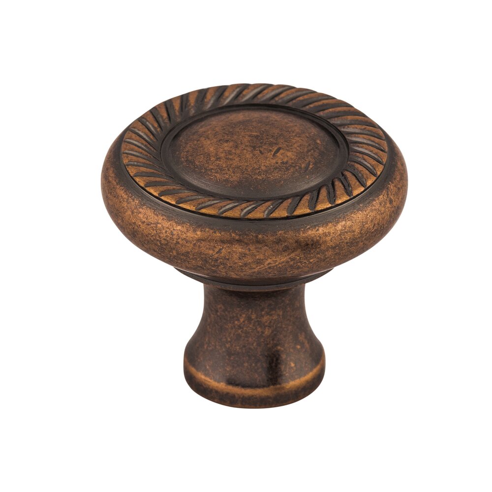 Swirl Cut 1 1/4" Diameter Mushroom Knob in Antique Copper