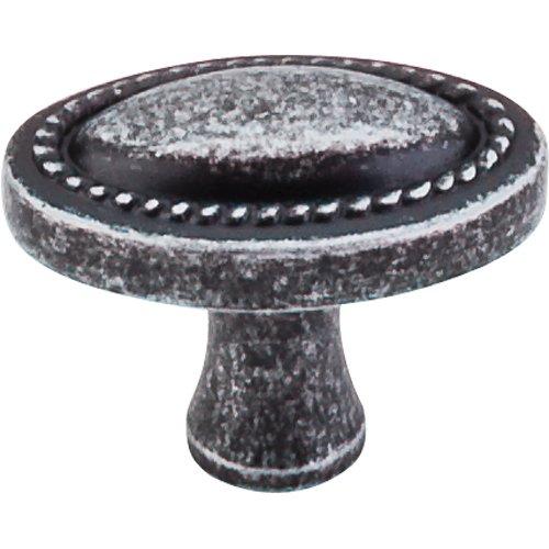 Oval Rope 1 1/4" Long Oval Knob in Black Iron