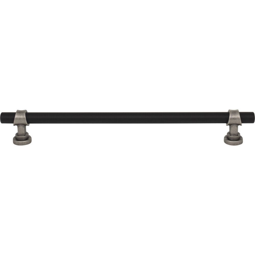 Bit 8 13/16" Centers Bar Pull in Flat Black and Pewter Antique