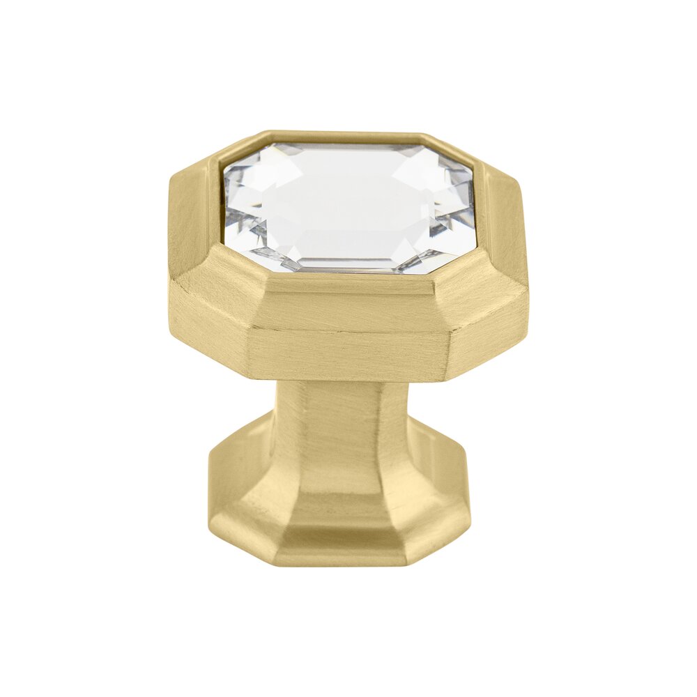 Crystal Emerald 1 1/8" Diameter Knob in Honey Bronze