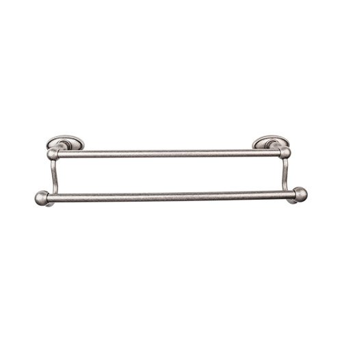 Edwardian Bath Towel Bar 24" Double - Oval Backplate in Antique Pewter