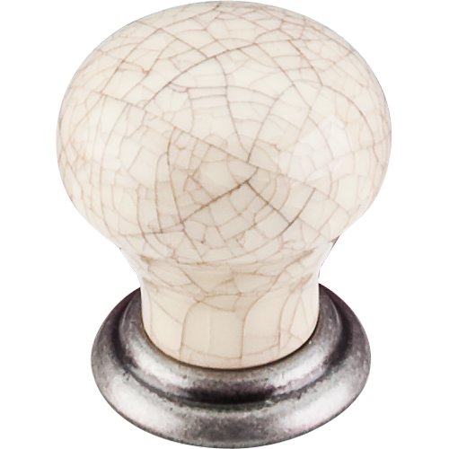 Small knob 1 1/8" in Pewter Antique & Bone Crackle