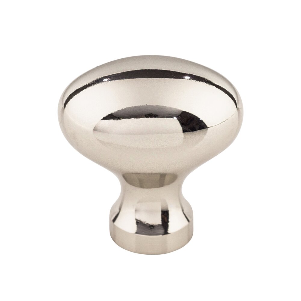 Egg 1 1/4" Long Oval Knob in Polished Nickel