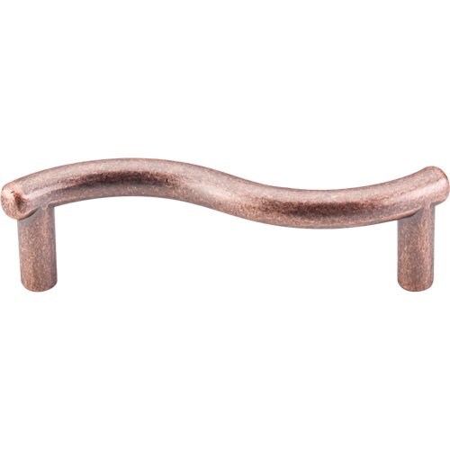 Spiral 3" Centers Bar Pull in Antique Copper