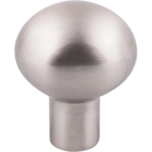 Aspen II Small Egg 1 3/16" Long Oval Knob in Brushed Satin Nickel