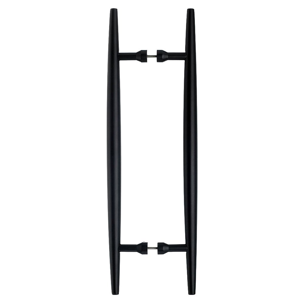 18" Centers Arrow Back to Back Door Pull in Flat Black