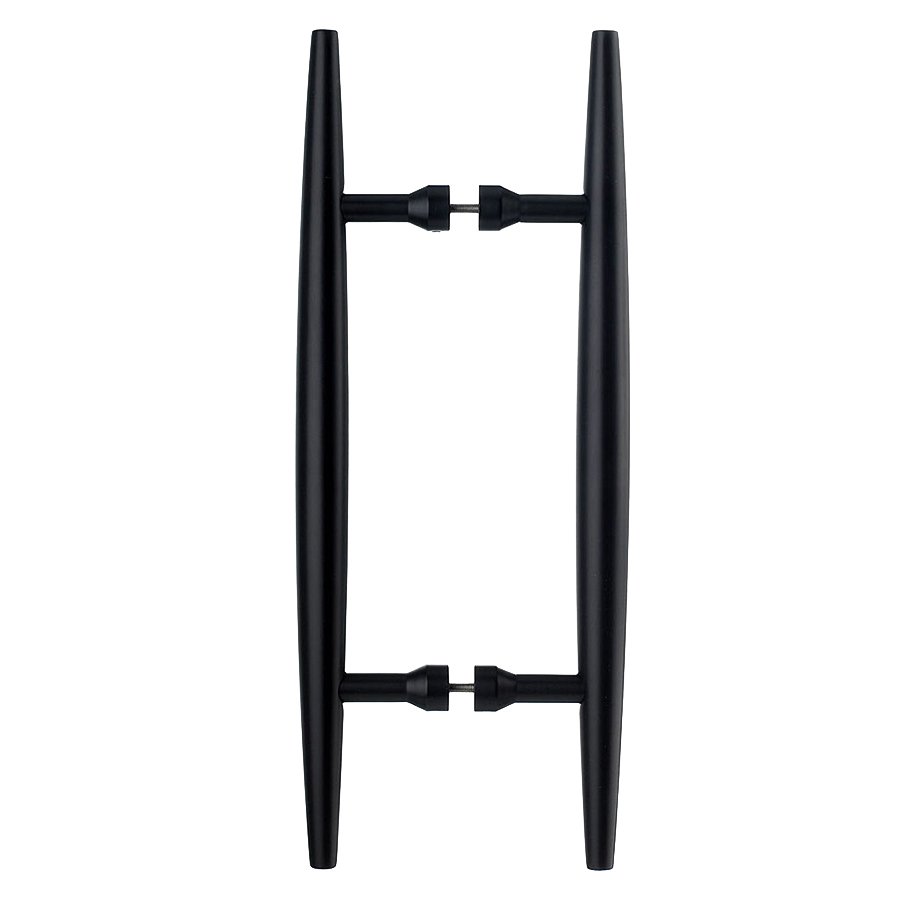 8" Centers Arrow Back to Back Door Pull in Flat Black