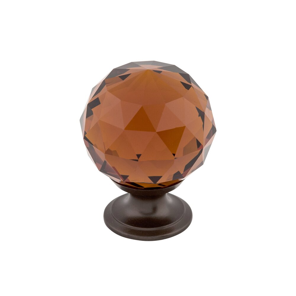 Wine Crystal 1 3/8" Diameter Mushroom Knob in Oil Rubbed Bronze