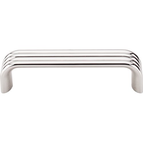 3 3/4" Centers Modern Deco Pull in Polished Nickel