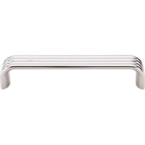 5" Centers Modern Deco Pull in Polished Nickel