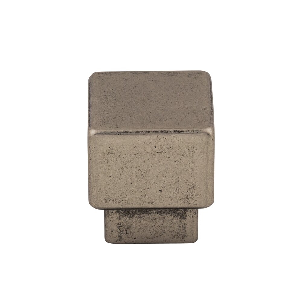 Tapered 1" Long Square Knob in Pewter Antique