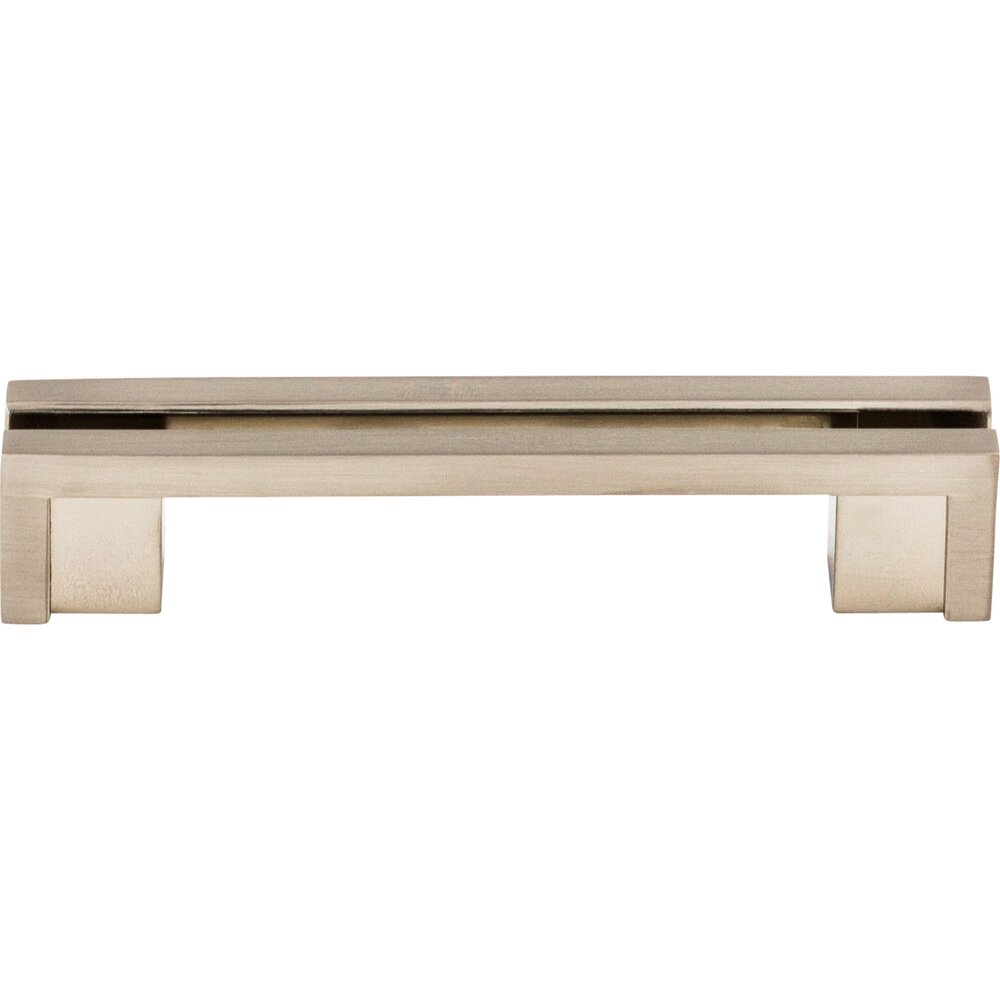 Flat Rail 3 1/2" Centers Bar Pull in Brushed Satin Nickel