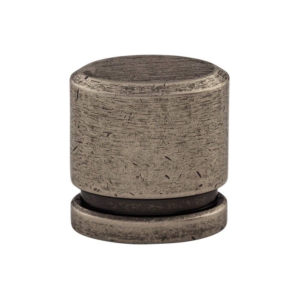 Oval 1" Long Knob in Pewter Antique
