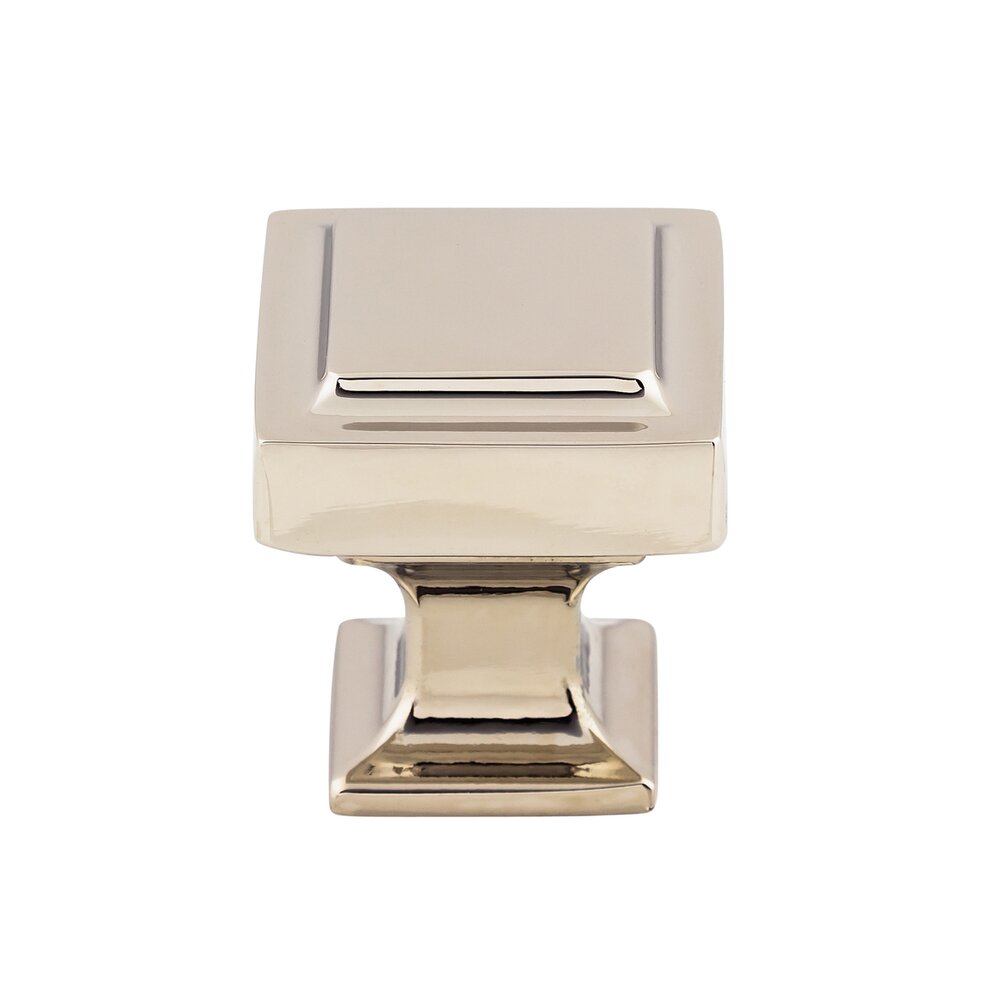 Ascendra 1 1/8" Long Square Knob in Polished Nickel