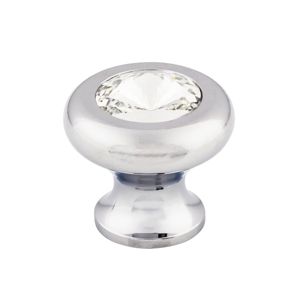 Hayley Crystal Clear 1 3/16" Diameter Mushroom Knob in Polished Chrome