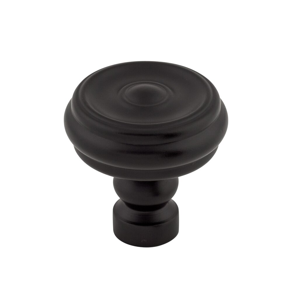 Brixton Button 1 1/4" Diameter Mushroom Knob in Flat Black
