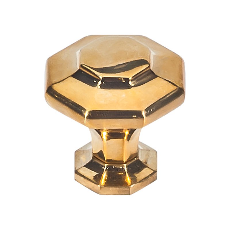 1 3/16" Long Octagon Knob in Unlacquered Brass