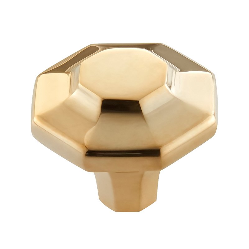 1 3/8" Long Octagon Knob in Unlacquered Brass