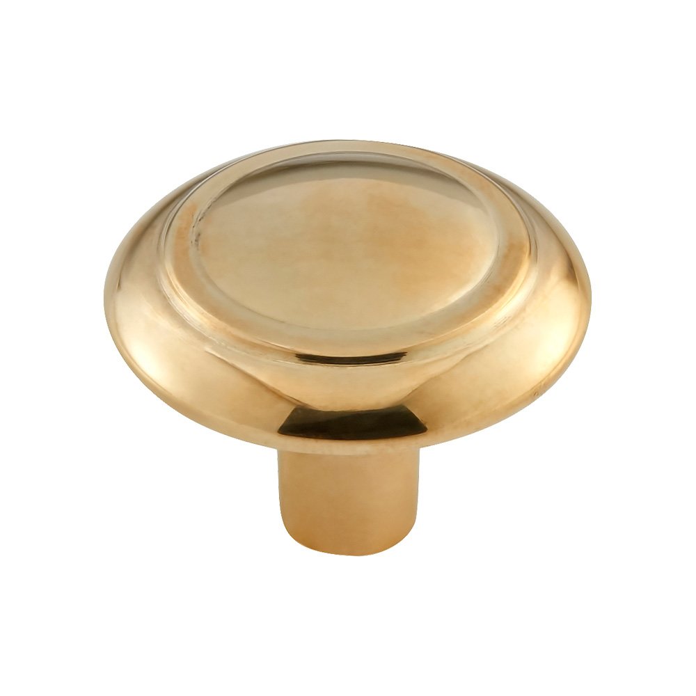 1-1/2" Round Knob in Unlacquered Brass