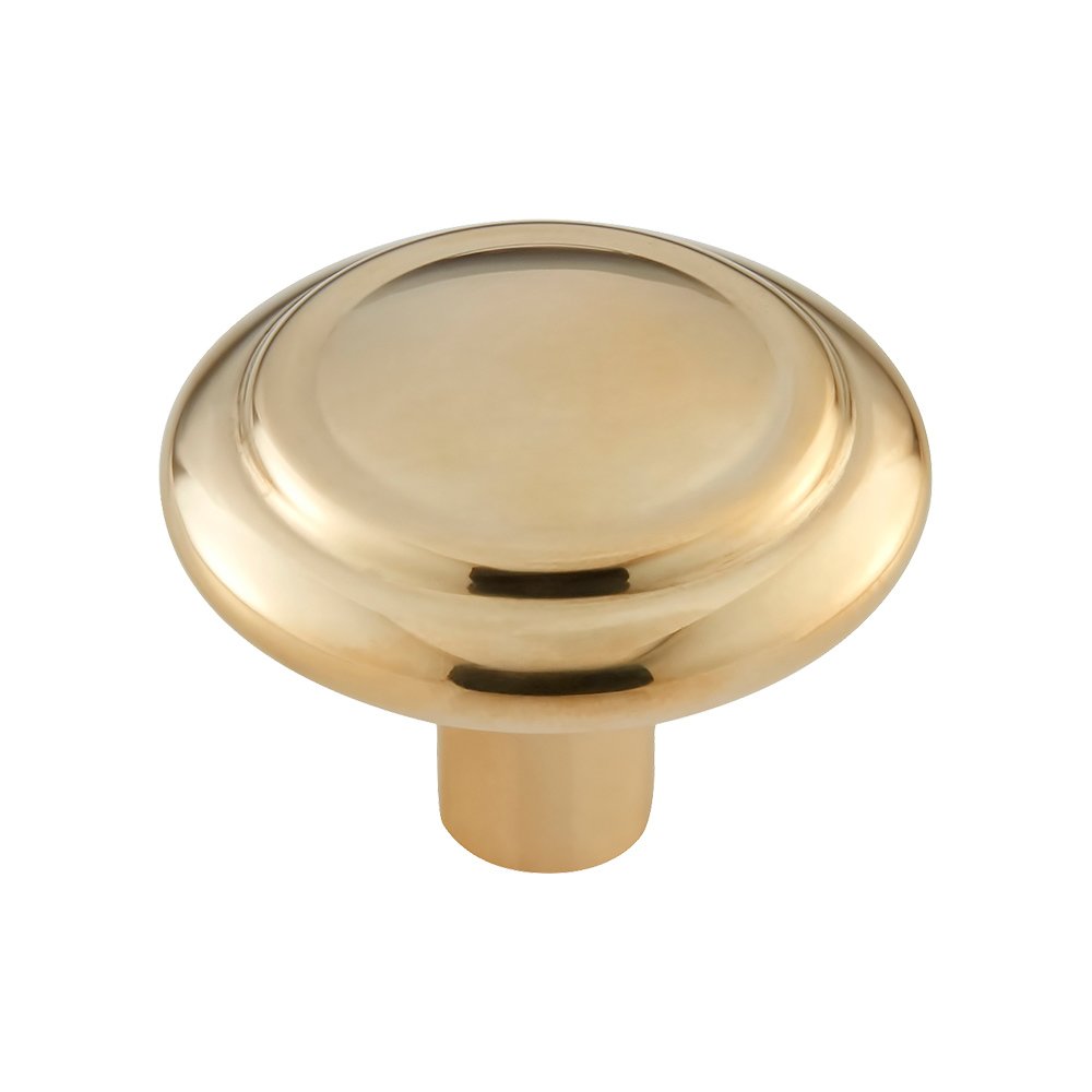 1-5/8" Round Knob in Unlacquered Brass
