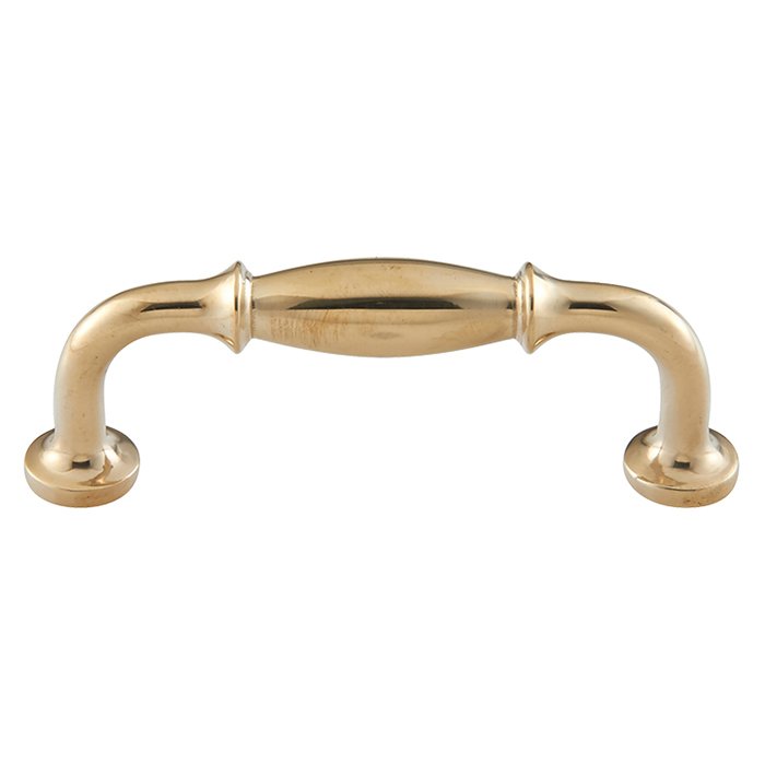 3" Centers D Handle in Unlacquered Brass