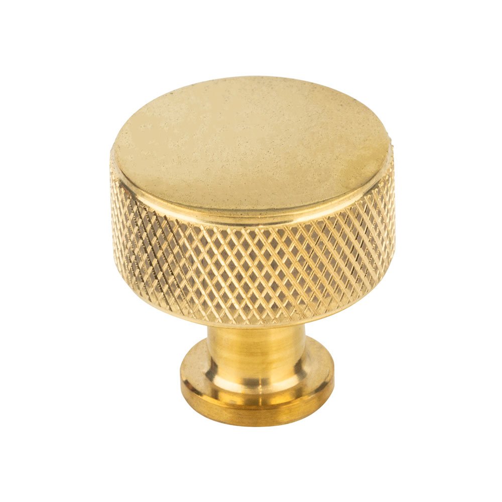 15/16" Cylinder Knurled Knob in Unlacquered Brass