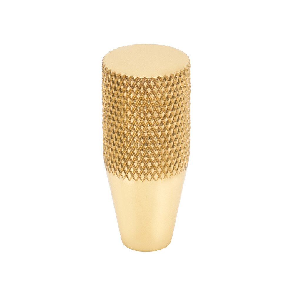 1/2" Conical Knurled Knob in Polished Brass