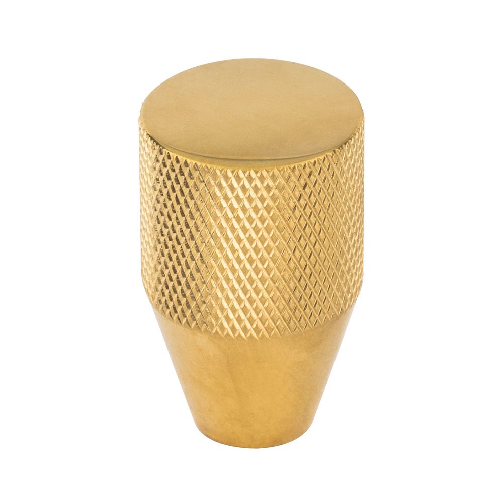 13/16" Conical Knurled Knob in Unlacquered Brass
