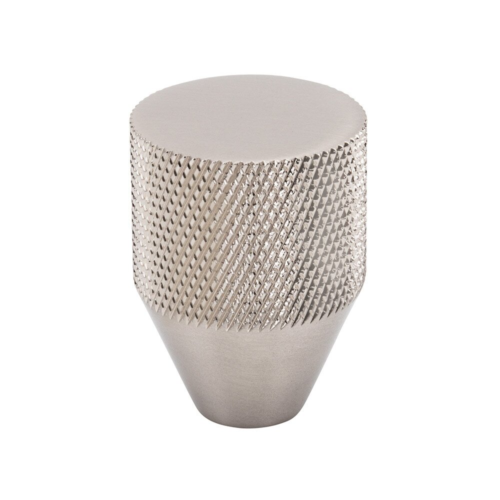 1" Conical Knurled Knob in Brushed Satin Nickel