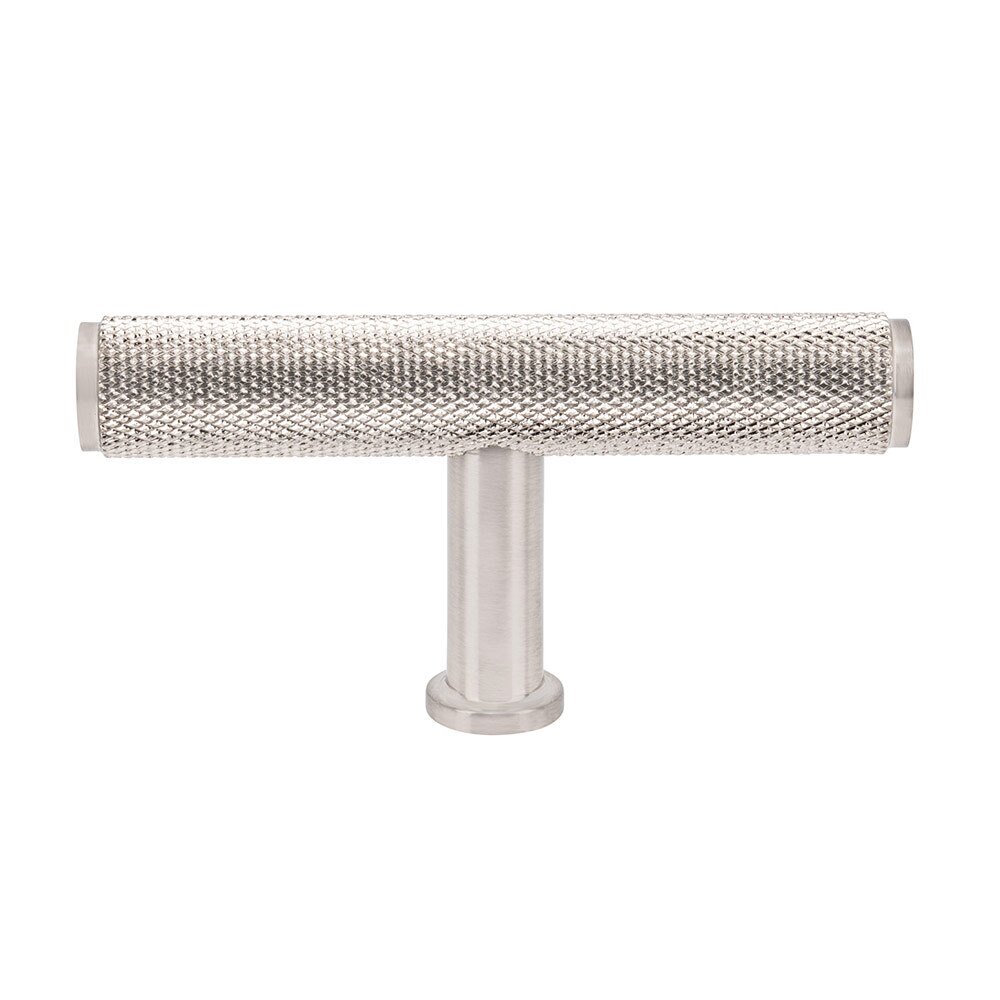 2 3/4" Long Knurled T Knob in Brushed Satin Nickel