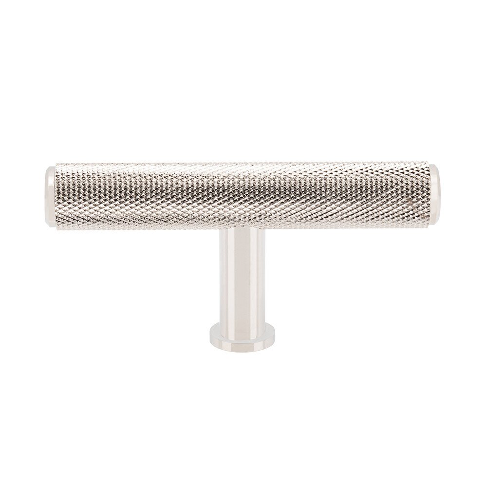 2 3/4" Long Knurled T Knob in Polished Nickel