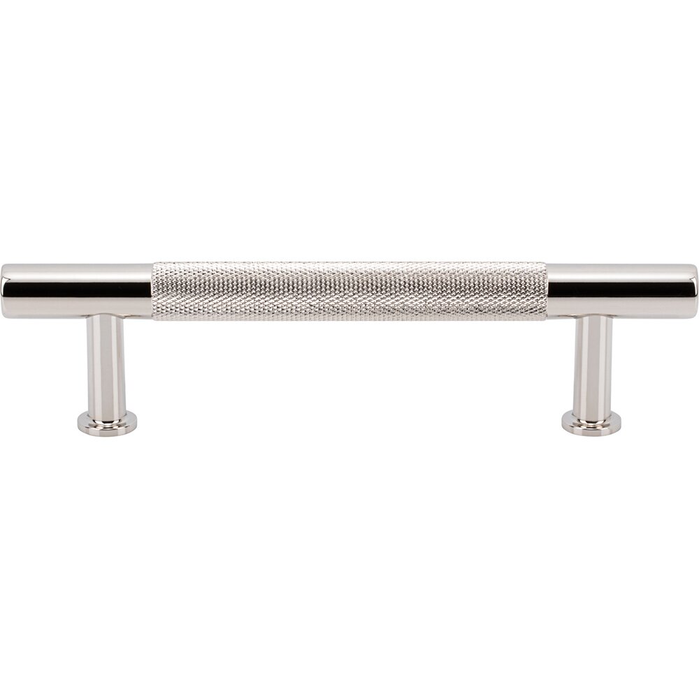 3 3/4" Centers Knurled Bar Pull in Polished Nickel
