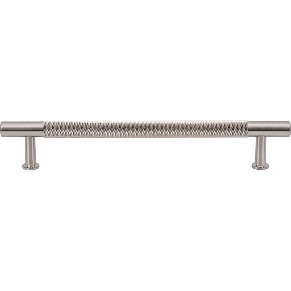 6 5/16" Centers Knurled Bar Pull in Brushed Satin Nickel