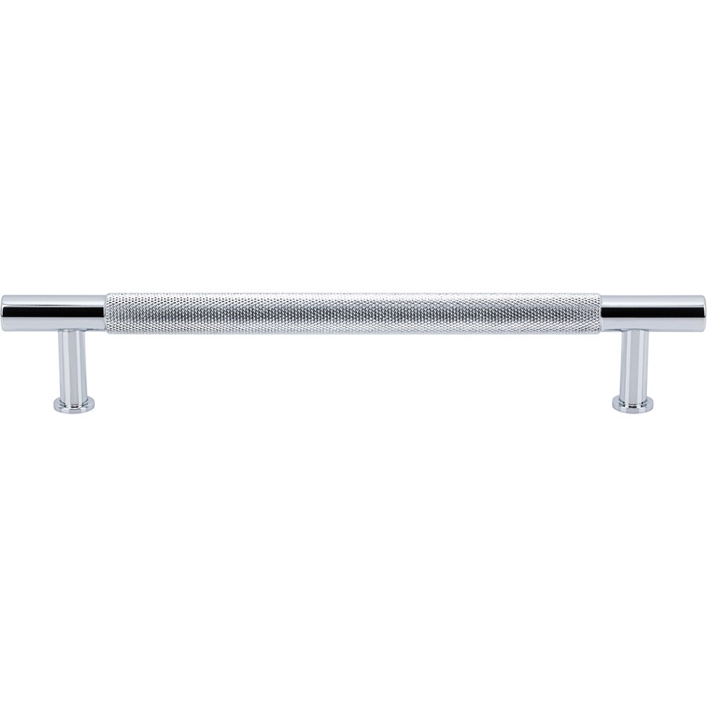 6 5/16" Centers Knurled Bar Pull in Polished Chrome