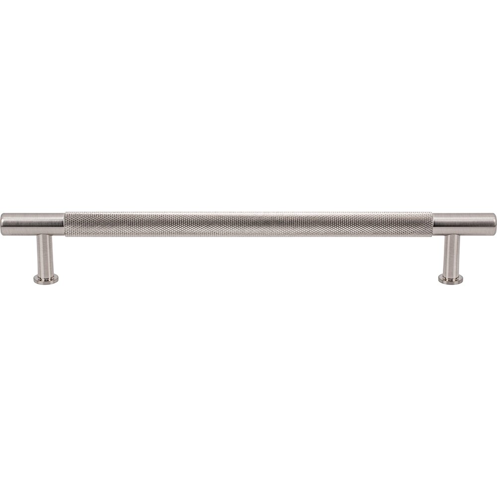7 9/16" Centers Knurled Bar Pull in Brushed Satin Nickel