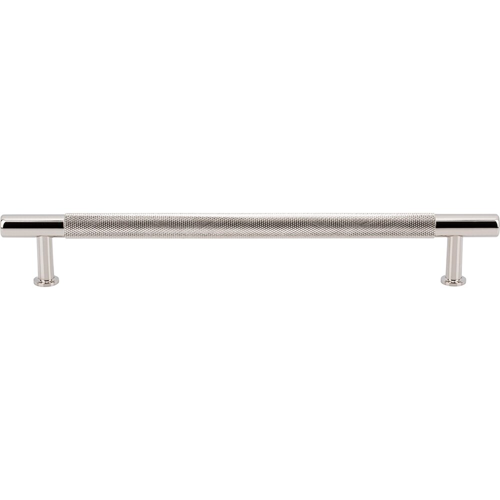 7 9/16" Centers Knurled Bar Pull in Polished Nickel