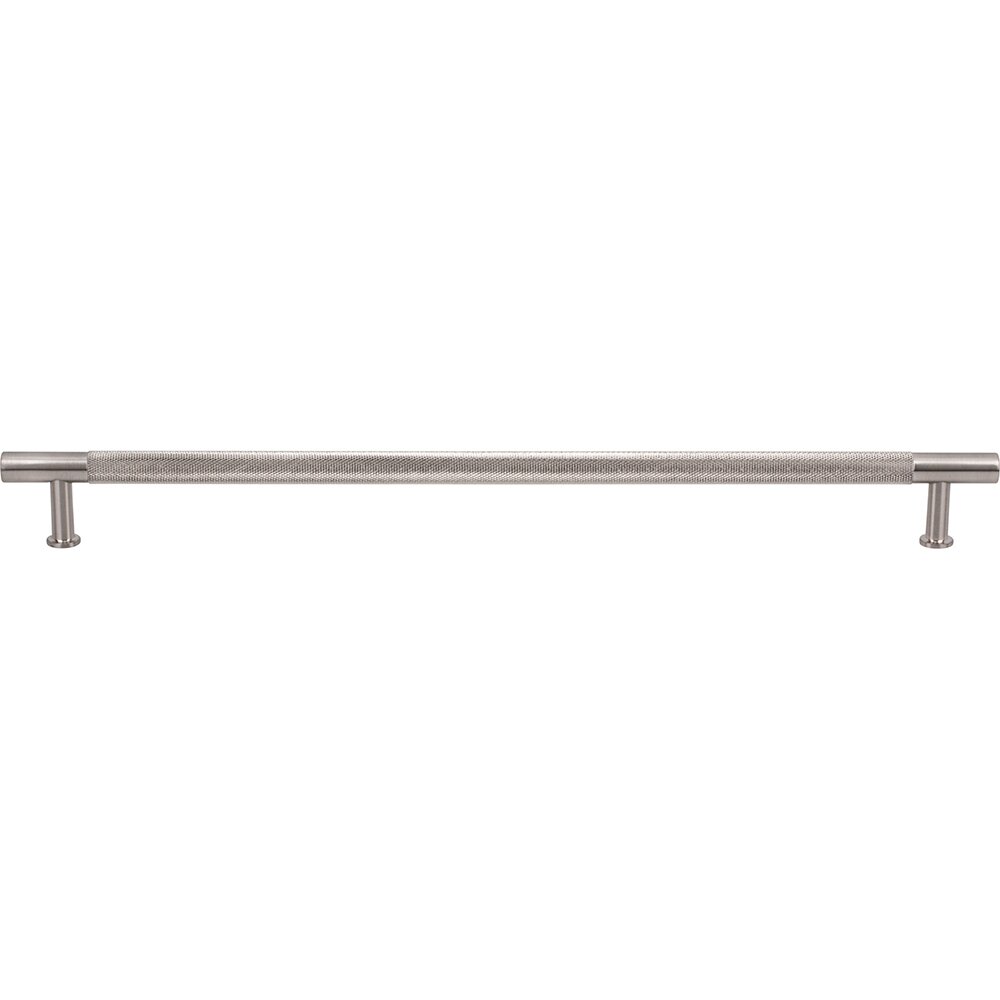 12" Centers Knurled Bar Pull in Brushed Satin Nickel