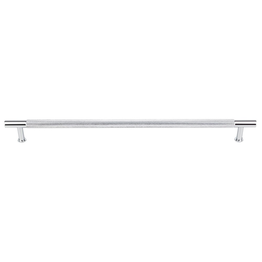 12" Centers Knurled Bar Pull in Polished Chrome