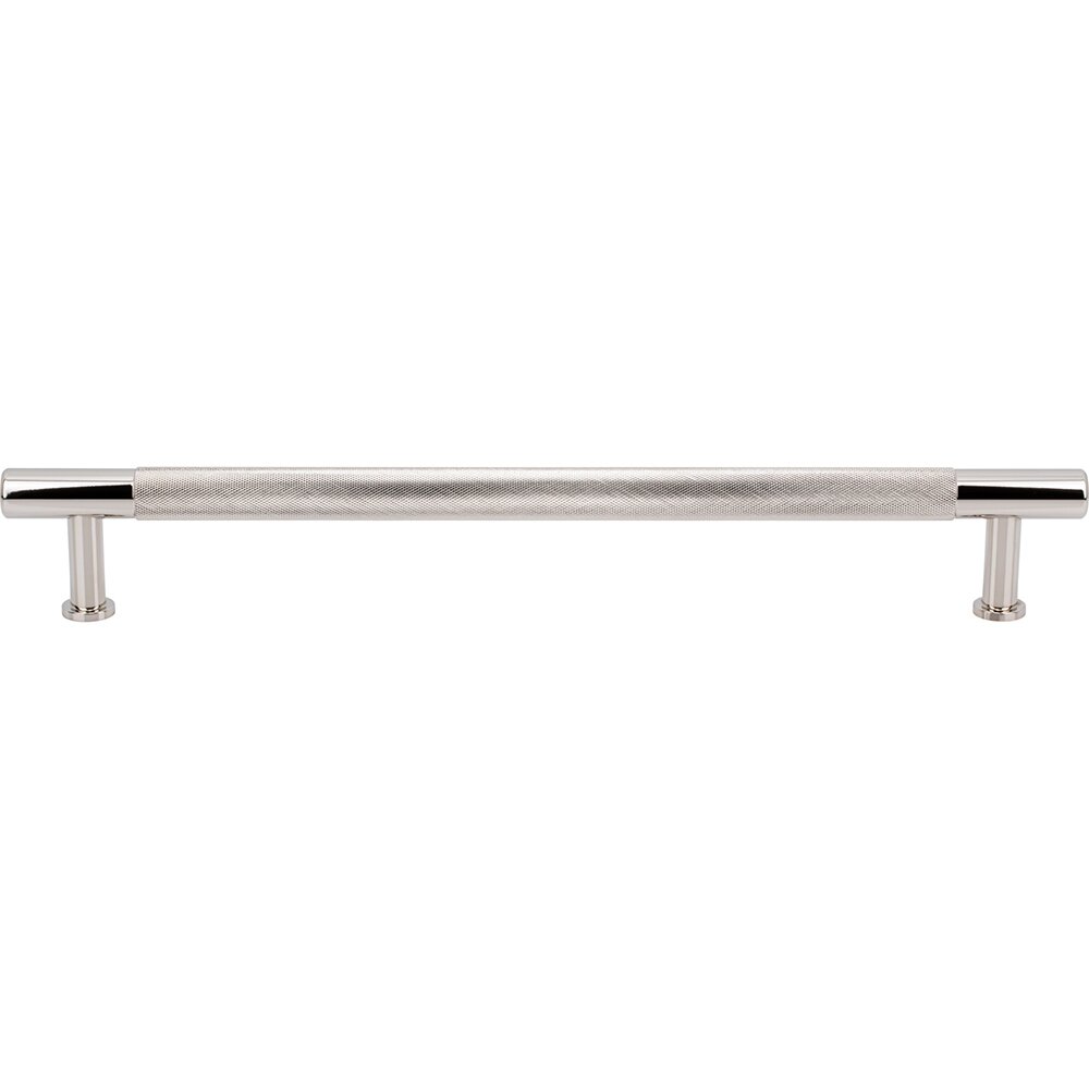 12" Centers Knurled Appliance Pull in Polished Nickel