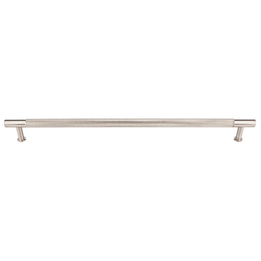 18" Centers Knurled Appliance Pull in Brushed Satin Nickel