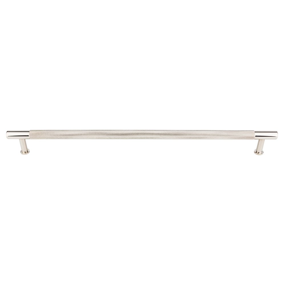 18" Centers Knurled Appliance Pull in Polished Nickel