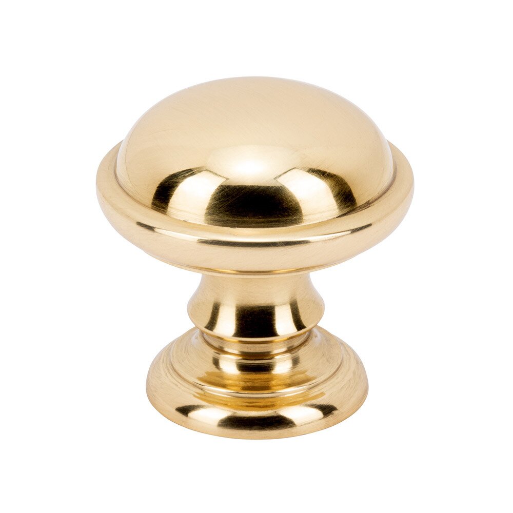 1 1/4" Round Knob in Polished Brass