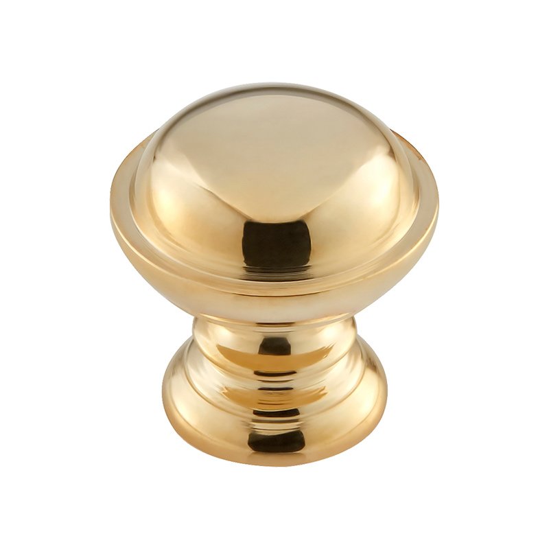 1 1/4" Round Knob in Unlacquered Brass